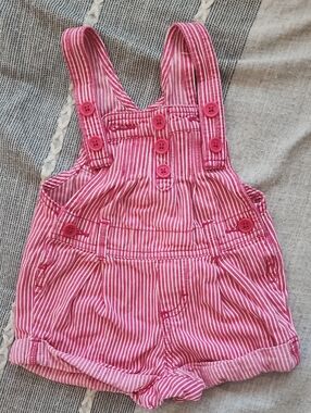 Vintsage OshKosh B'gosh Vestbak Girl Stripe Shortall Size 12 Month